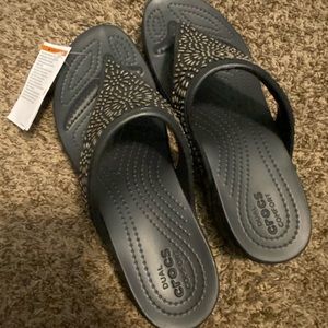 Crocs navy blue wedge sandal size 11 NWT